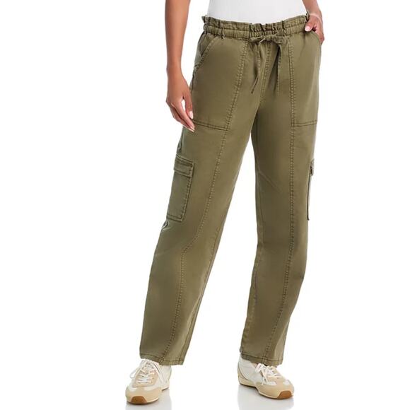 RAILS WOMENS SIZE LARGE BODIE CARGO TWILL WIDE LEG PANTS DARK OLIVE GREEN NEW - Picture 1 of 14